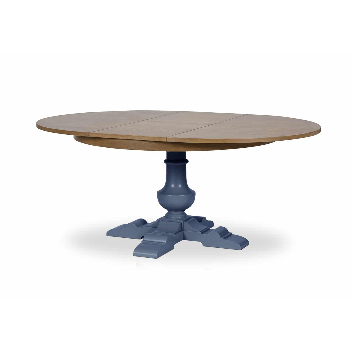 ARRADON Table Ronde à rallonge, pied balustre central