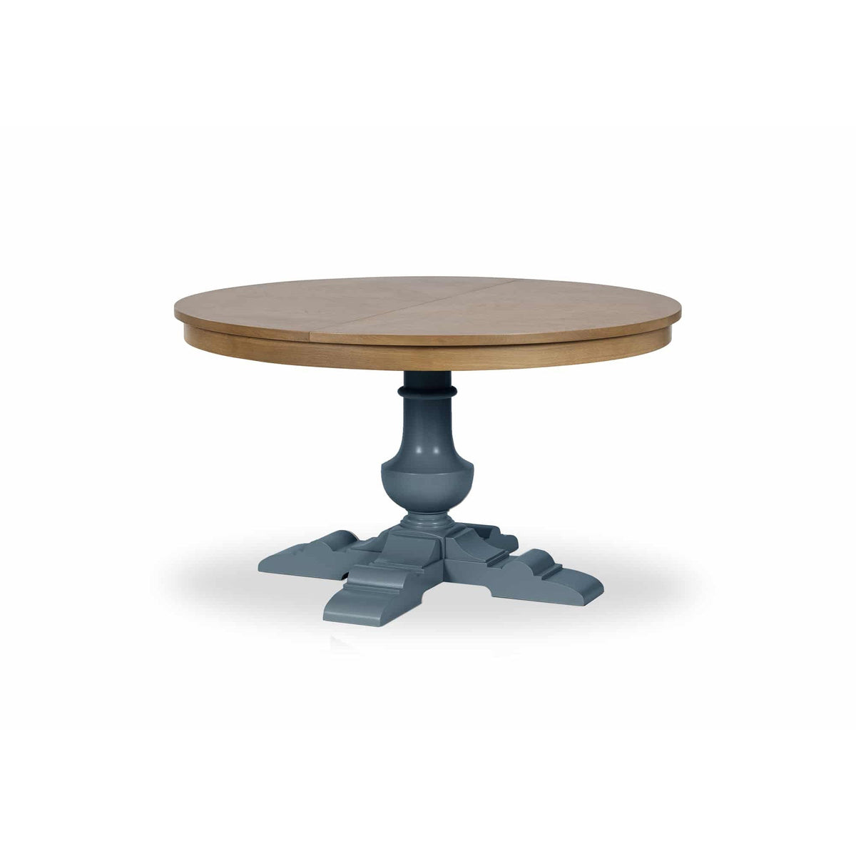ARRADON Table Ronde à rallonge, pied balustre central