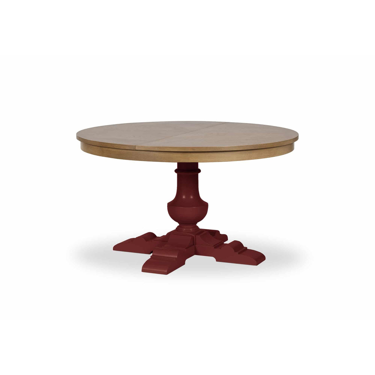 ARRADON Table Ronde à rallonge, pied balustre central