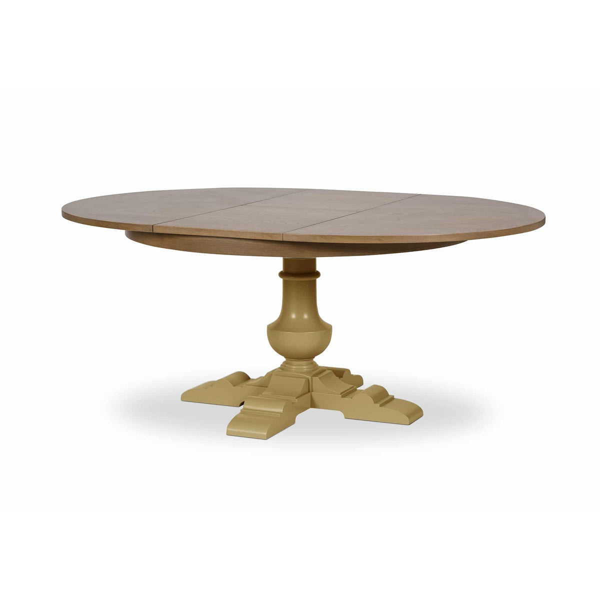 ARRADON Table Ronde à rallonge, pied balustre central