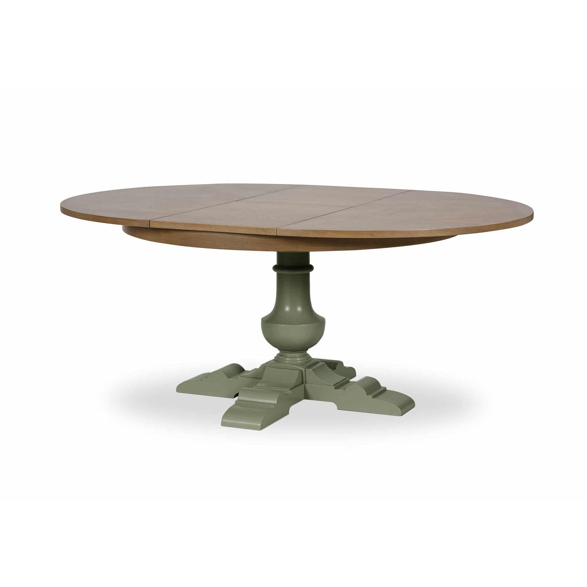 ARRADON Table Ronde à rallonge, pied balustre central