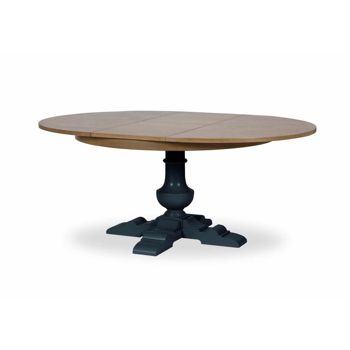 ARRADON Table Ronde à rallonge, pied balustre central
