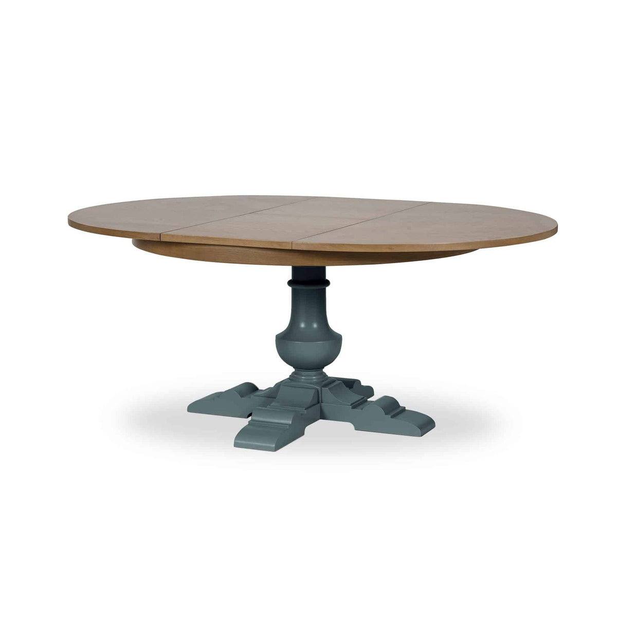 ARRADON Table Ronde à rallonge, pied balustre central