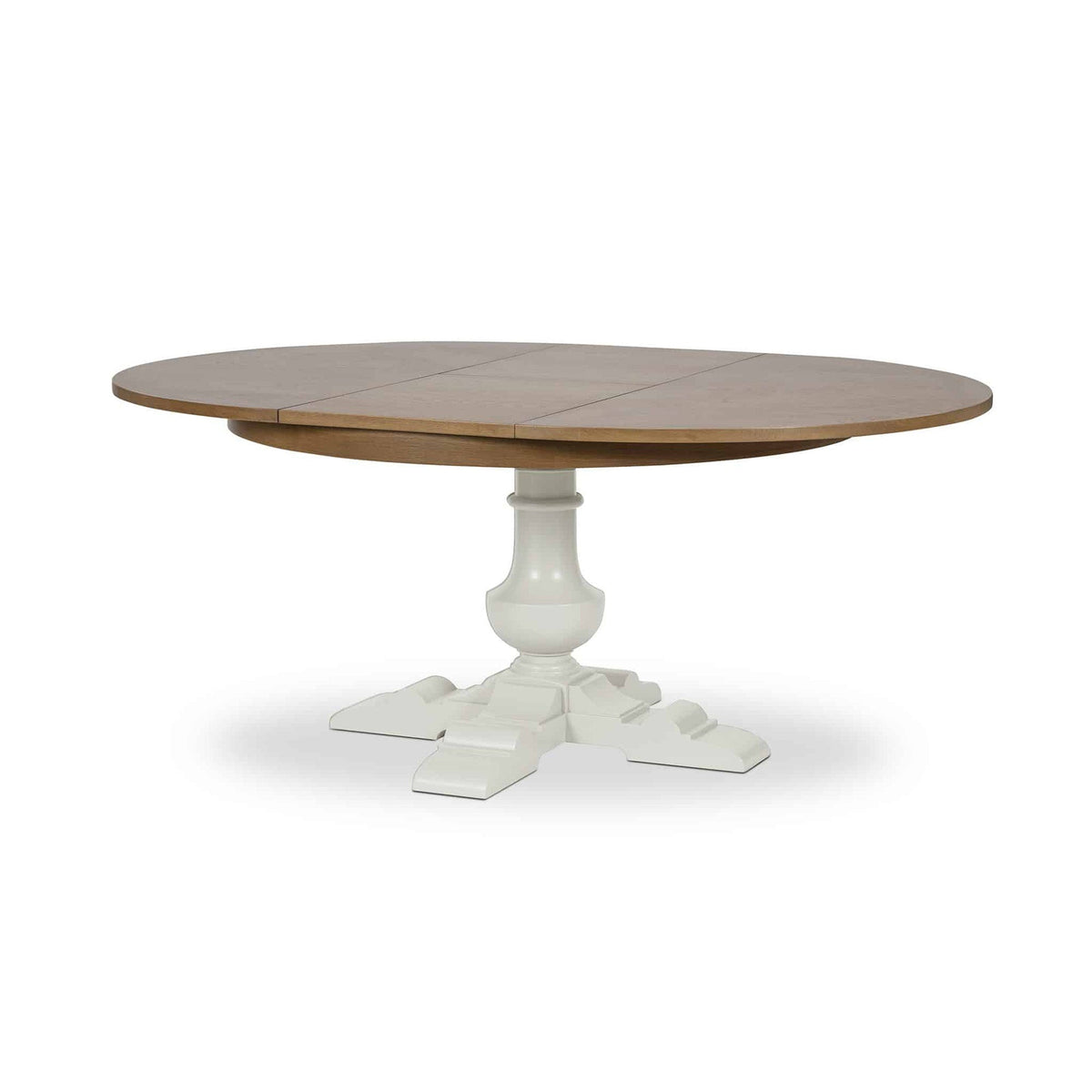 ARRADON Table Ronde à rallonge, pied balustre central