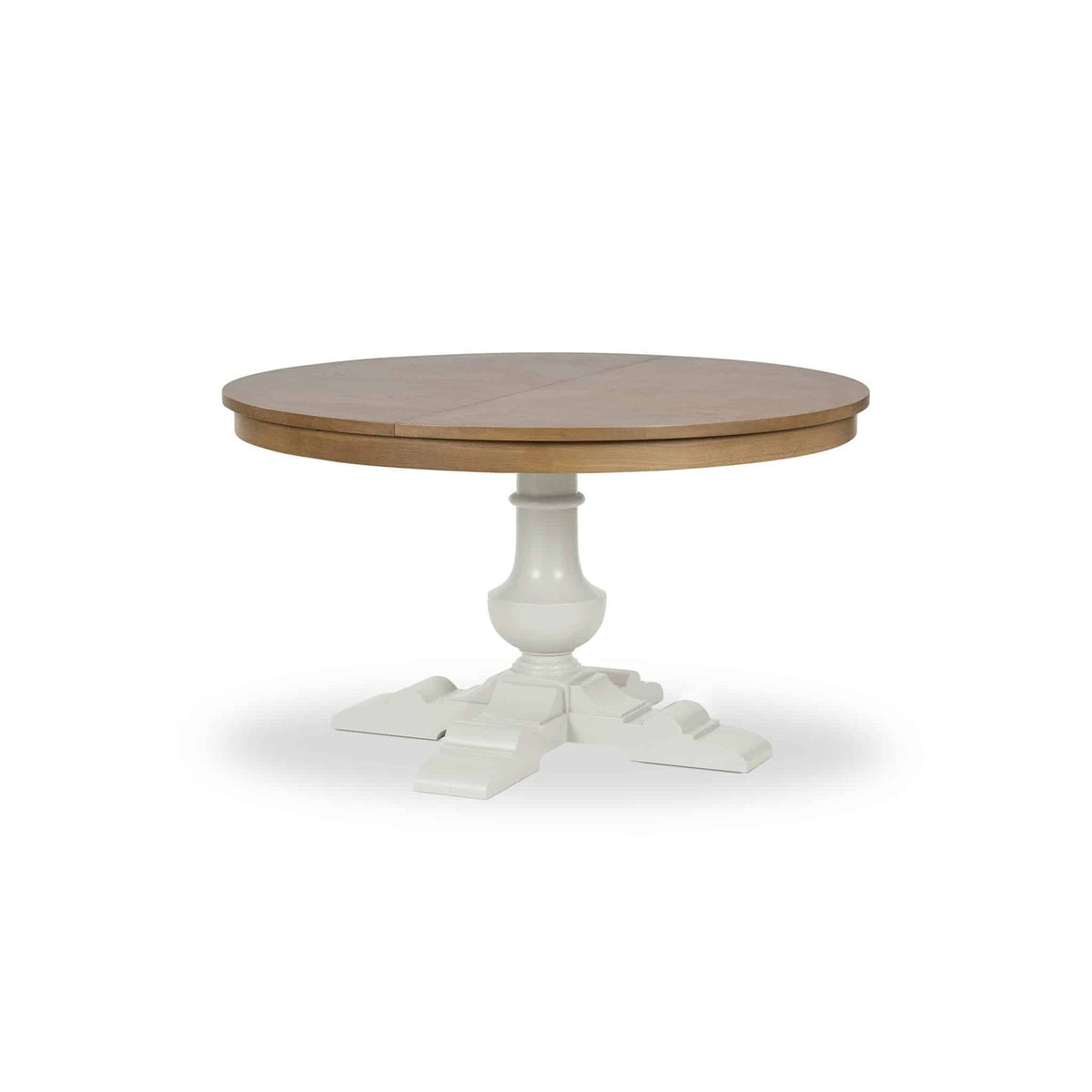 ARRADON Table Ronde à rallonge, pied balustre central