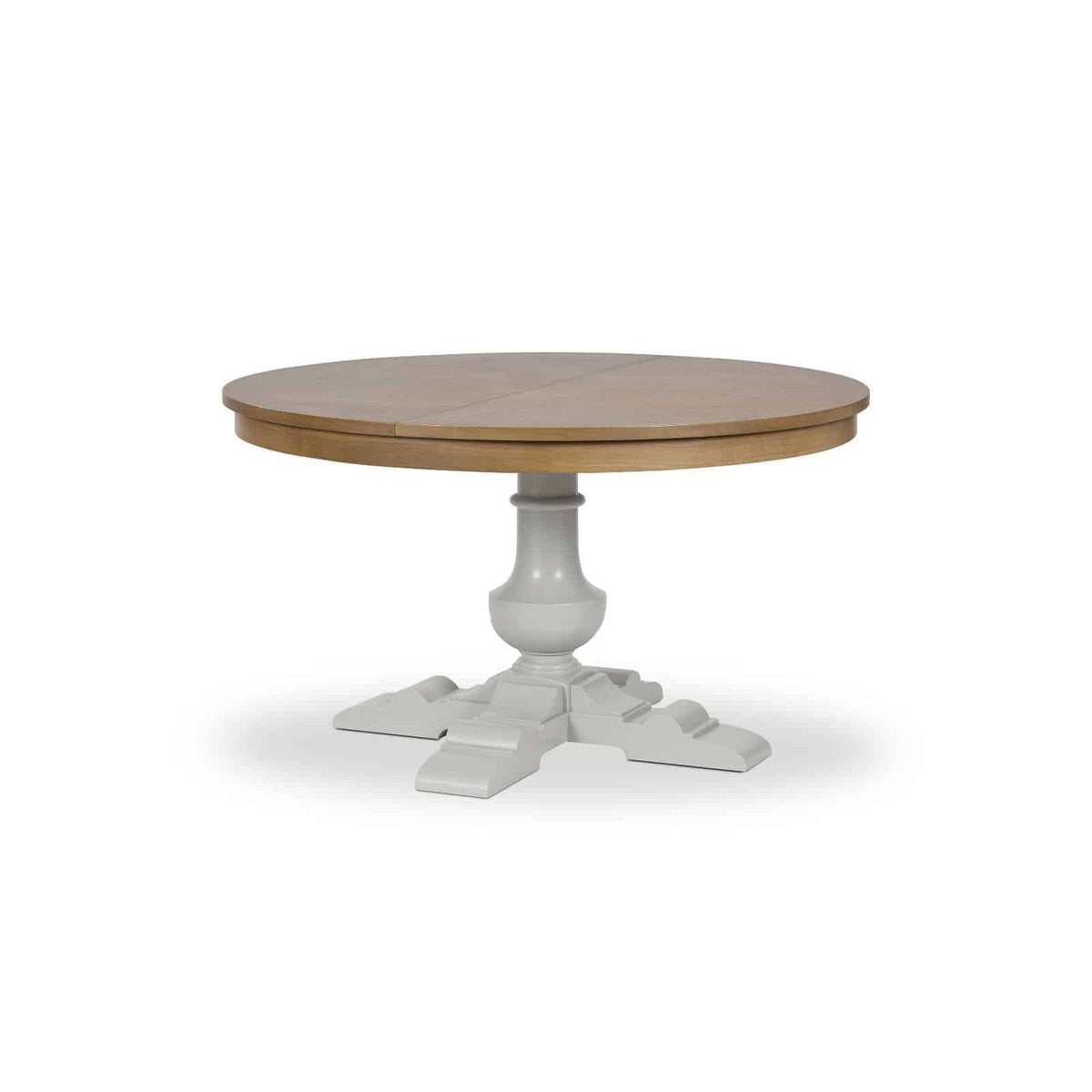 ARRADON Table Ronde à rallonge, pied balustre central