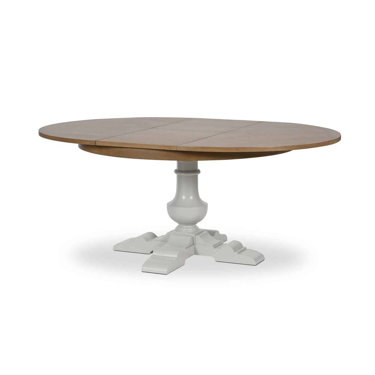 ARRADON Table Ronde à rallonge, pied balustre central