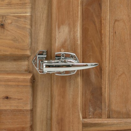 Poignée style glacière : loqueteau automatique et sa gâche